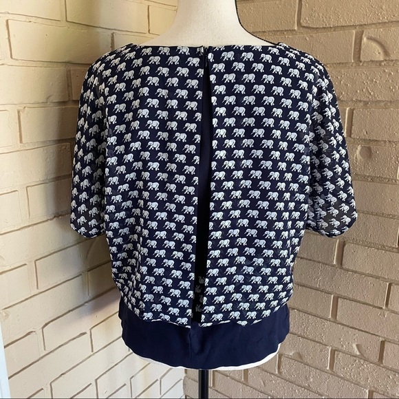 CABI Parade Blouse Elephant Print Dolman Sleeve - Picture 7 of 11